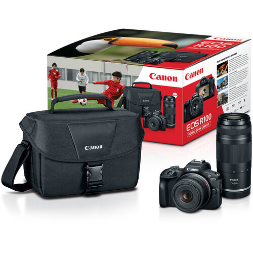 Canon EOS R100 Mirrorless Camera with RF-S18-45mm F4.5-6.3 IS STM & RF 75-300mm F4.5-5.6 Lens Kit